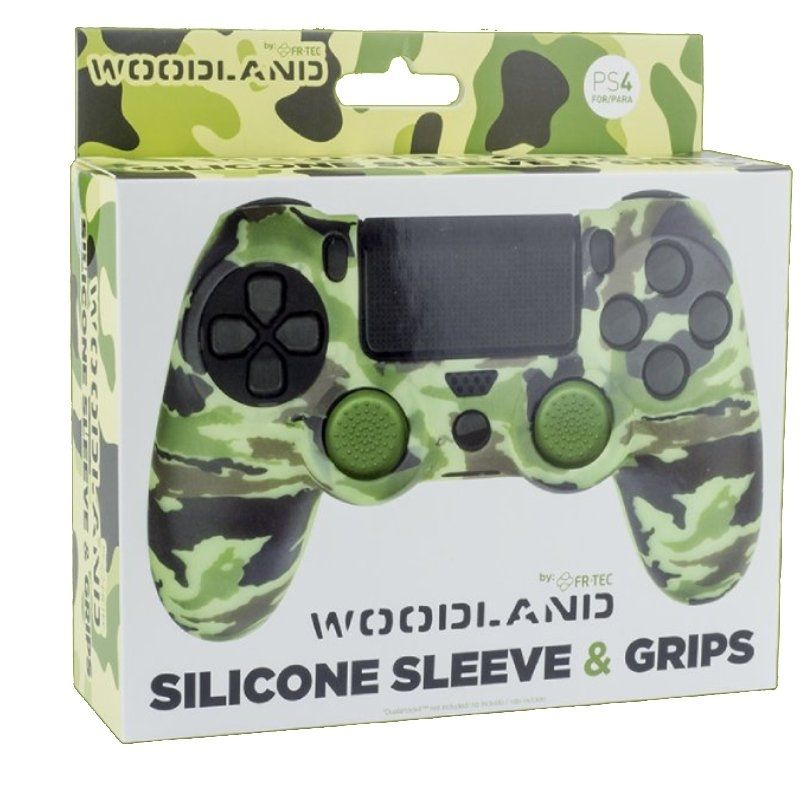 Funda Silicona + Grips FR-TEC Glow in the Dark para Mando PS4/ Verde